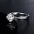 1.00ct Moissanite Engagement Ring, Four Claw Shoulder Set Design, Sterling Silver & Platinum