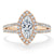 Marquise Cut Moissanite Halo Engagement Ring, Tiffany Style