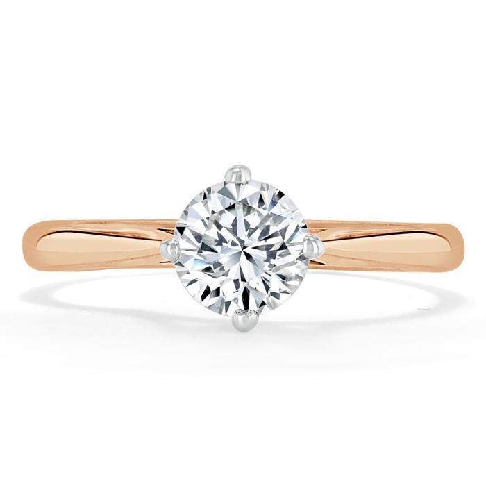 Round Cut Moissanite Engagement Ring, Classic Style