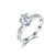 1.00ct Moissanite Engagement Ring, Classic Six Claw with Channel Set Shoulders , Sterling Silver & Platinum