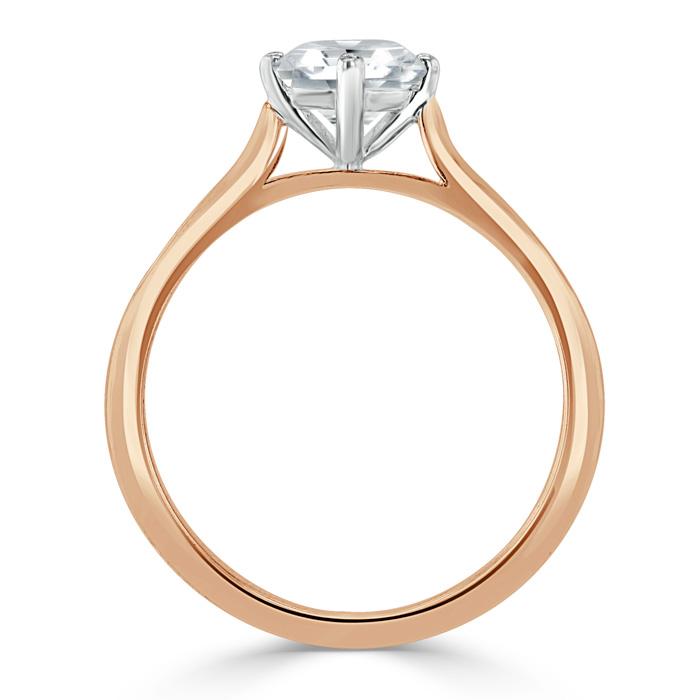 Round Cut Moissanite Engagement Ring, Classic Style