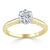 Round Cut Moissanite Engagement Ring, Classic Six Claw