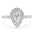 Pear Cut Moissanite Engagement Ring, Classic Halo Design