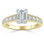 Emerald Cut Moissanite Engagement Ring, Tiffany Style