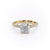 CUSHION CUT MOISSANITE PAVÉ SET SHOULDERS WITH HIDDEN HALO