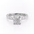 CUSHION CUT MOISSANITE STONE SET SHOULDERS WITH HIDDEN HALO