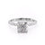 Cushion Cut Moissanite Shoulder Set Ring With Hidden Halo