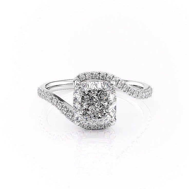 Cushion Cut Moissanite Twist Ring