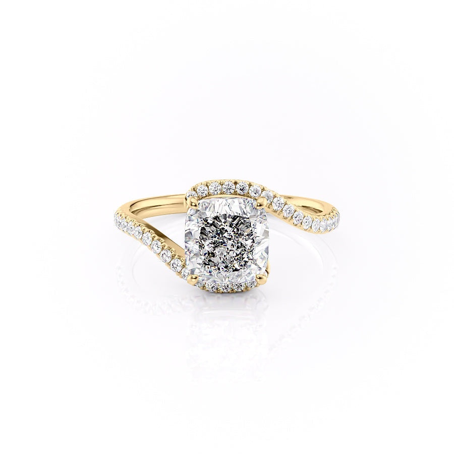 Cushion Cut Moissanite Twist Ring