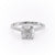 Cushion Cut Moissanite Shoulder Set Ring With Hidden Halo