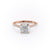 Cushion Cut Moissanite Shoulder Set Ring With Hidden Halo