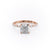 Cushion Cut Moissanite Shoulder Set Ring With Hidden Halo