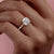 Cushion Cut Moissanite Shoulder Set Ring With Hidden Halo