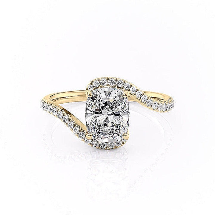 Elongated Cushion Cut Moissanite Twist Ring