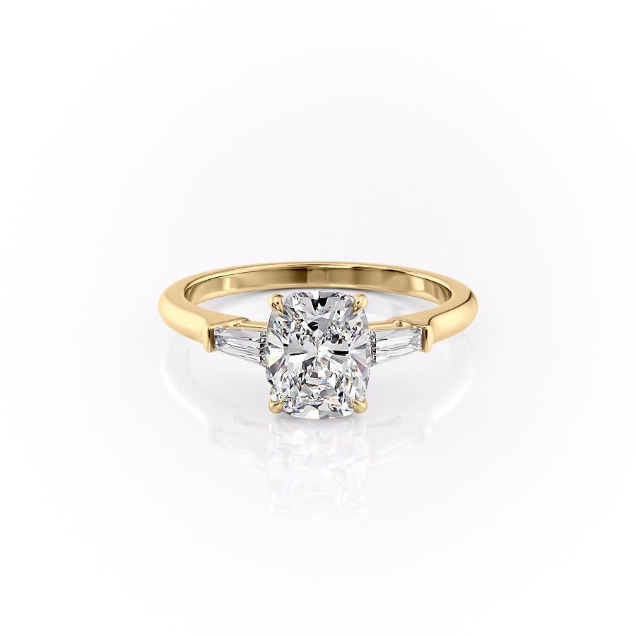 Elongated Cushion Cut Moissanite, Traditional Classic Design