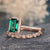 Lab Emerald & Moissanite Bridal Ring Set