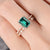 Lab Emerald & Moissanite Bridal Ring Set