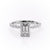 Emerald Cut Moissanite Shoulder Set Ring With Hidden Halo