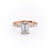 Emerald Cut Moissanite Shoulder Set Ring With Block Halo