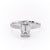 Emerald Cut Moissanite Shoulder Set Ring With Block Halo