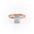 Emerald Cut Moissanite Twisted Shoulder Set Ring With Hidden Halo