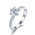 1.00ct Moissanite Engagement Ring, Classic Six Claw with Stone Set Shoulders, Sterling Silver & Platinum