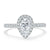 Pear Cut Moissanite Engagement Ring, Classic Halo