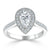 Pear Cut Moissanite Engagement Ring, Classic Halo Design