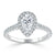 Pear Cut Moissanite Engagement Ring, Classic Halo