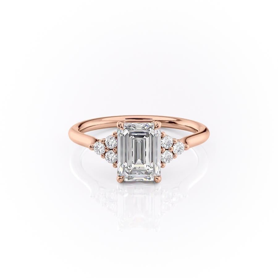 EMERALD CUT MOISSANITE WITH SIDE STONES