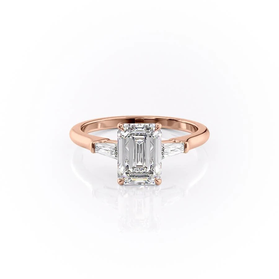 Emerald Cut Moissanite, Traditional Classic Design