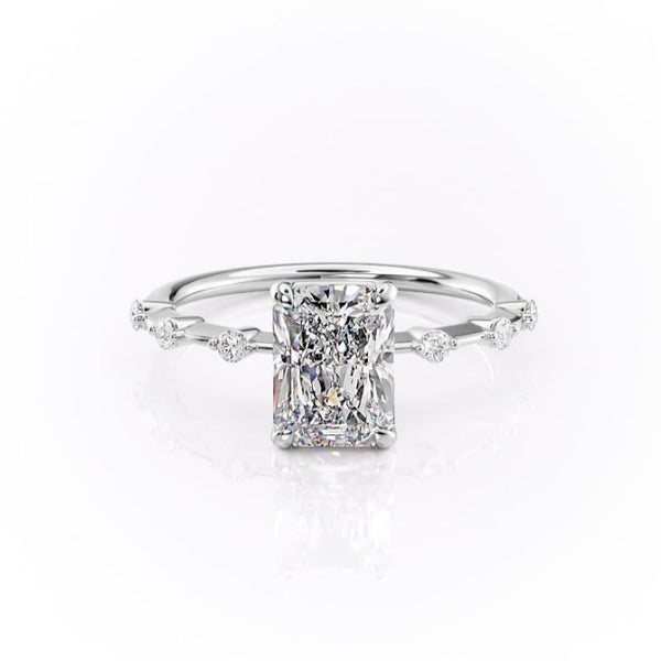 RADIANT CUT MOISSANITE RING - DELICATE VINTAGE STYLE