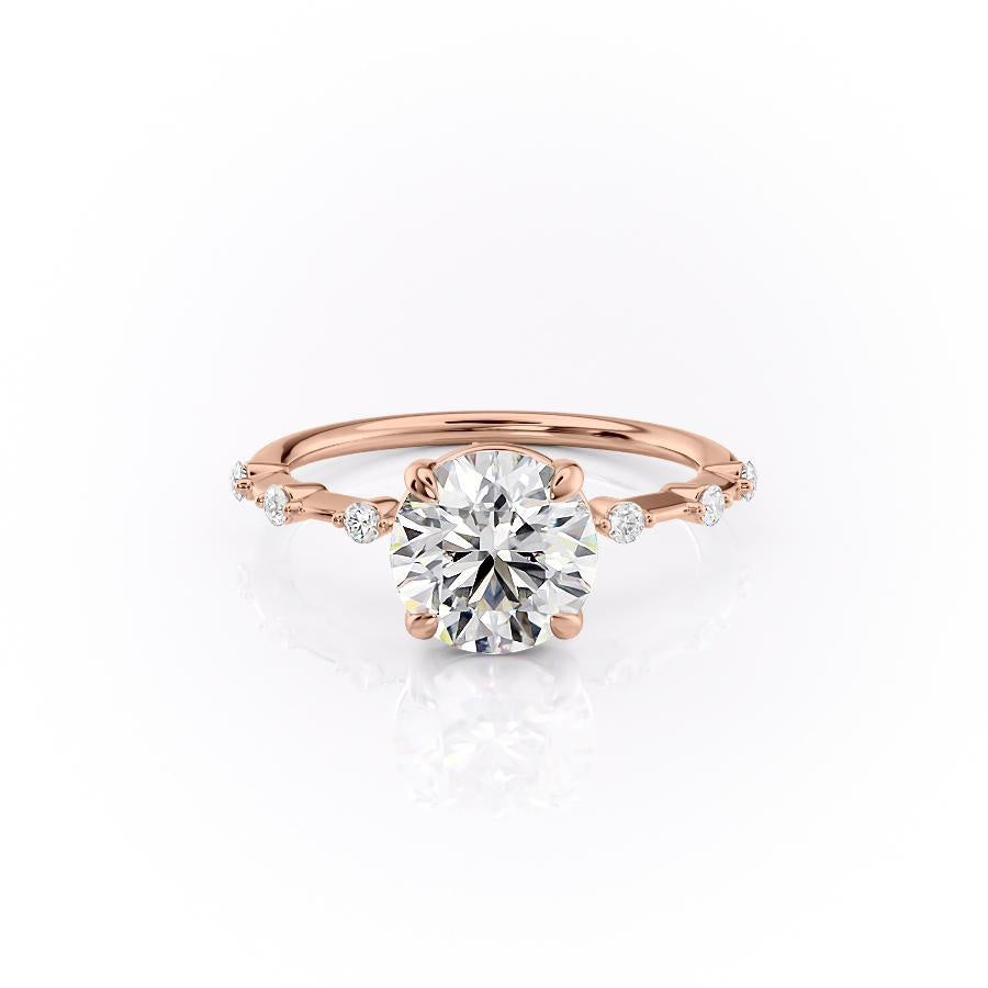 ROUND CUT MOISSANITE RING - DELICATE VINTAGE STYLE