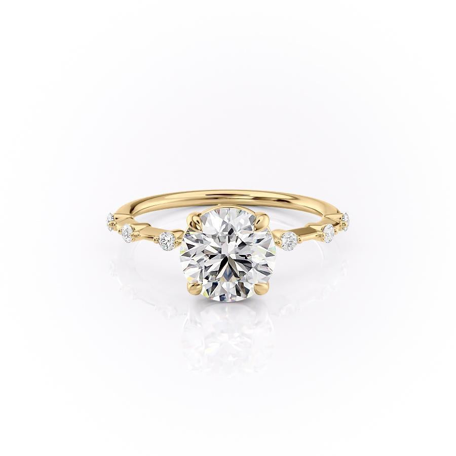 ROUND CUT MOISSANITE RING - DELICATE VINTAGE STYLE