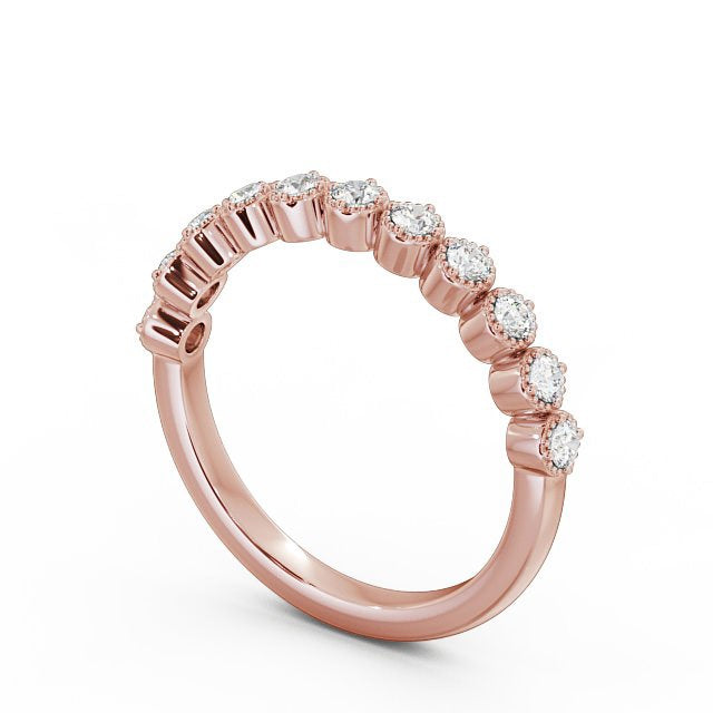 Half Eternity Ring, Round Cut With Milgrain Edge