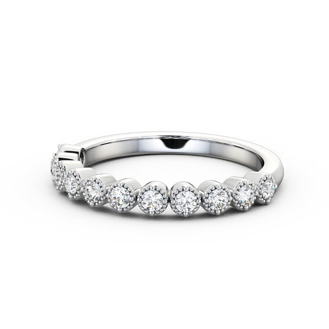 Half Eternity Ring, Round Cut With Milgrain Edge