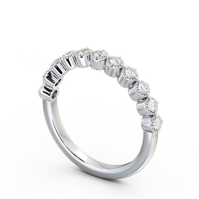 Half Eternity Ring, Round Cut With Milgrain Edge