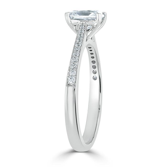 Radiant Cut Moissanite Engagement Ring, Classic Style