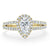 Pear Cut Moissanite Engagement Ring, Classic Halo with Split Shank