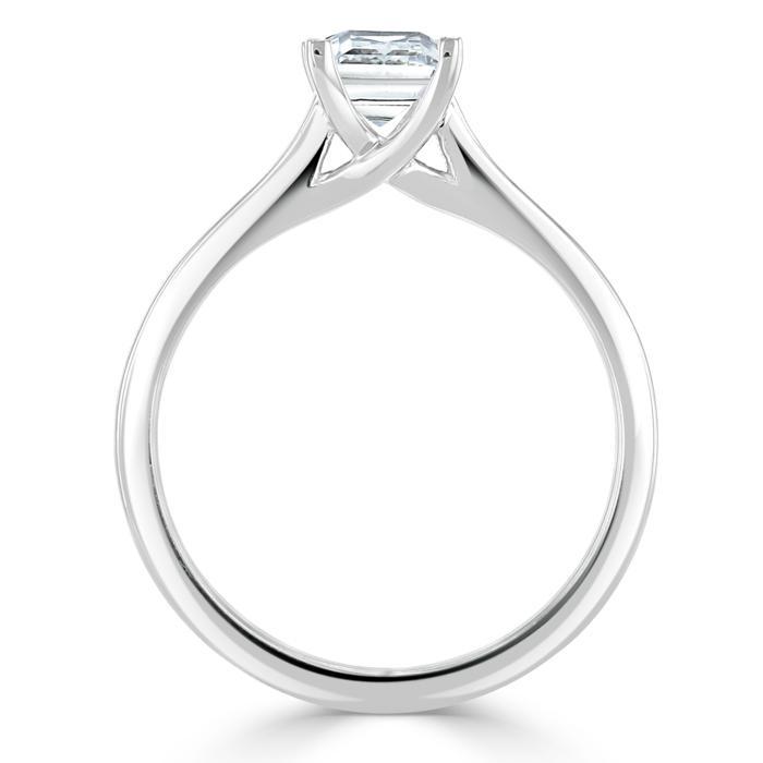 Princess Cut Moissanite Engagement Ring, Classic Style