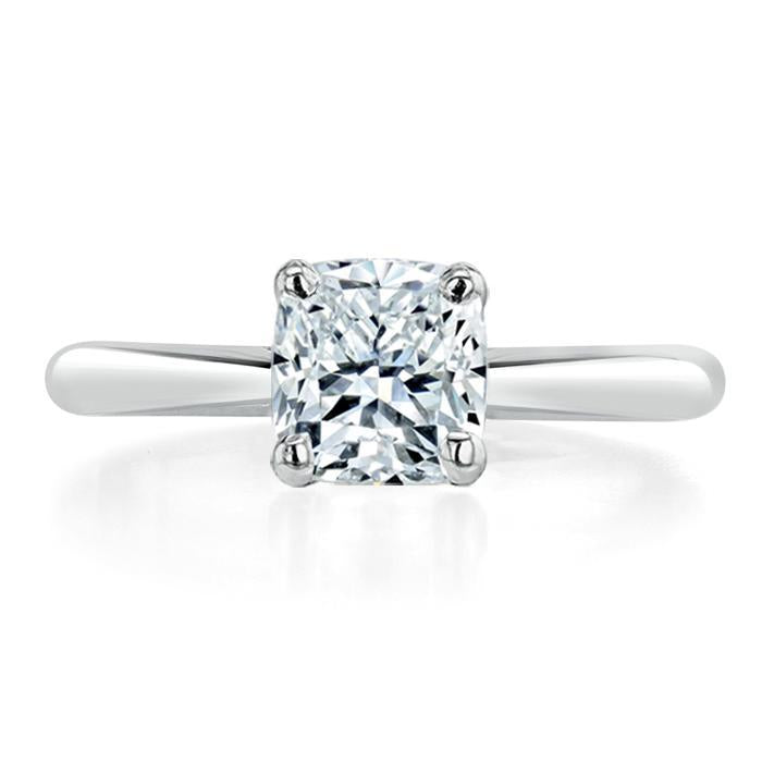 Cushion Cut Moissanite Engagement Ring, Classic Style