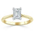 Emerald Cut Moissanite Engagement Ring, Tiffany Style