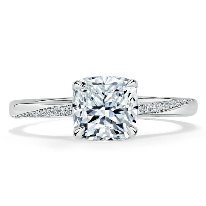 Cushion Cut Moissanite Engagement Ring, Classic Style