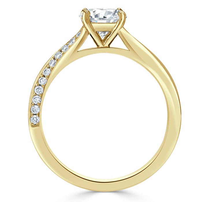 Cushion Cut Moissanite Engagement Ring, Classic Style