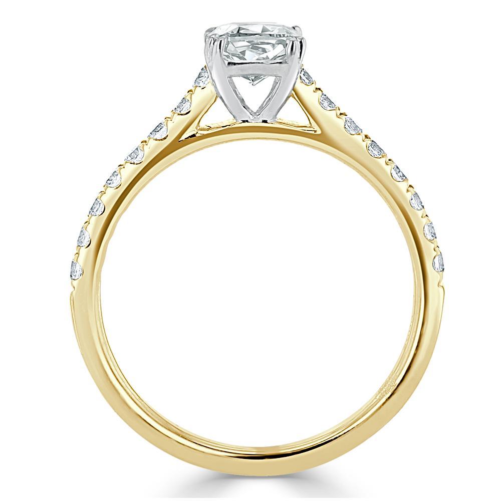 Cushion Cut Moissanite Engagement Ring, Classic Style