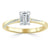 Emerald Cut Moissanite Engagement Ring, Classic Style