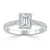 Emerald Cut Moissanite Engagement Ring, Classic Style