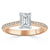 Emerald Cut Moissanite Engagement Ring, Classic Style