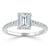 Emerald Cut Moissanite Engagement Ring, Classic Style