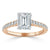 Emerald Cut Moissanite Engagement Ring, Classic Style